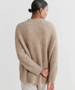 Discount Alpaca Boucle Cocoon Crewneck Women Pullovers