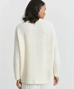 Sale Alpaca Boucle Cocoon Crewneck Women Pullovers