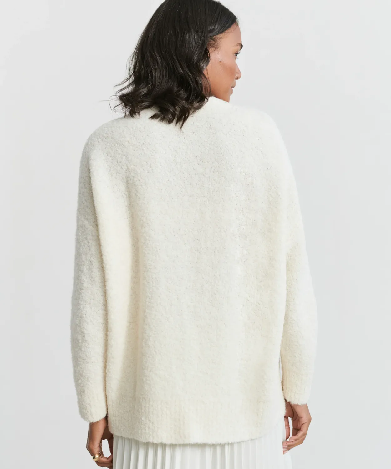 Sale Alpaca Boucle Cocoon Crewneck Women Pullovers