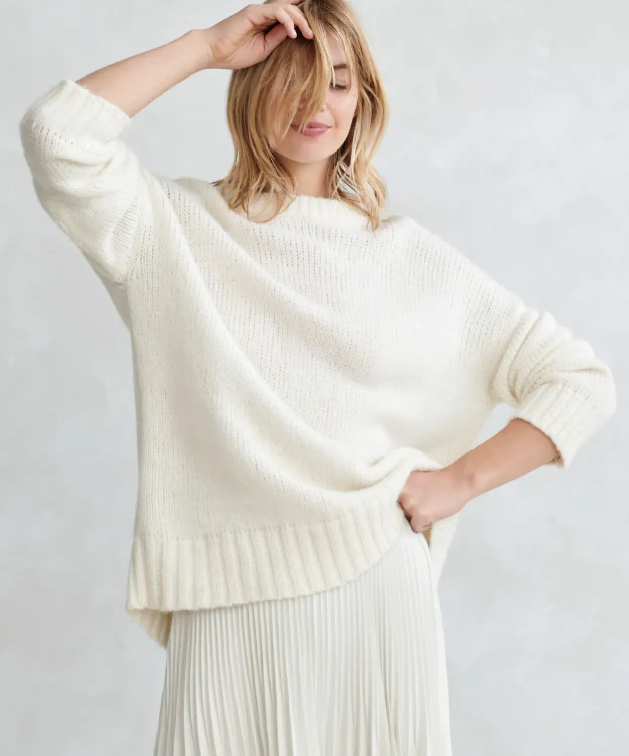 Hot Alpaca Cocoon Crewneck Women Extended Sizes