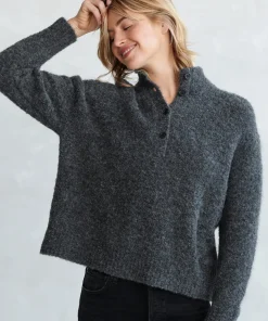 Sale Boucle Button Pullover Women Extended Sizes
