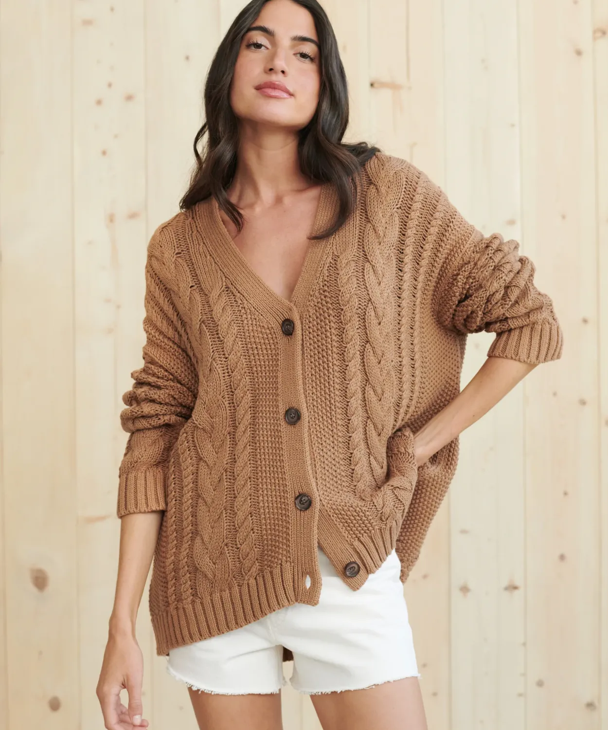 Fashion Cable Cardigan Women Extended Sizes