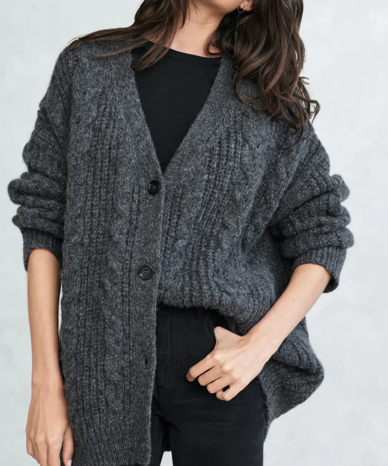 Hot Cable Cocoon Cardigan Women Cardigans