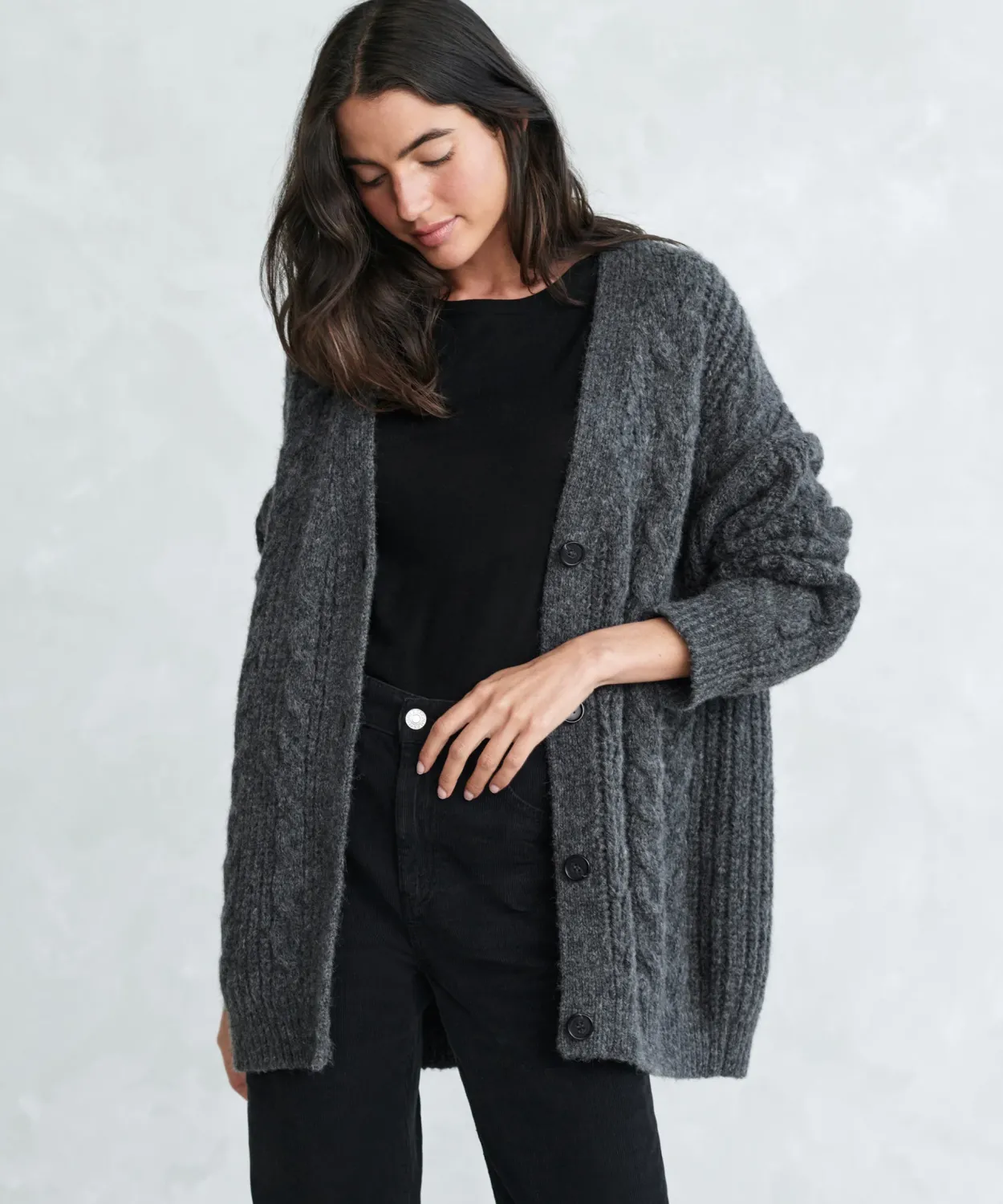 Hot Cable Cocoon Cardigan Women Cardigans