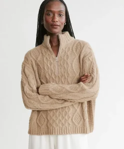 Hot Cable Half Zip Women Half-Zips