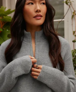 Clearance Cashmere Half Zip Women Half-Zips