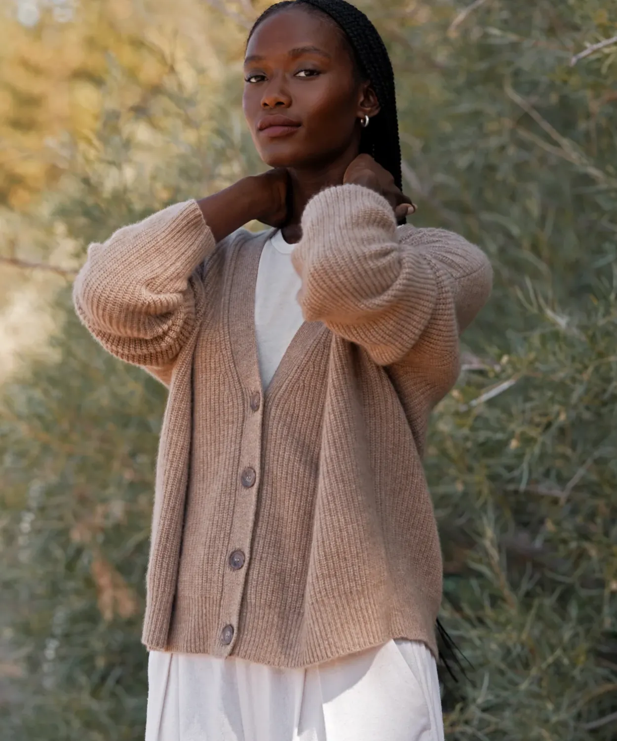 Fashion Cropped Cashmere Cocoon Cardigan Women Cardigans