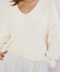 Hot Cropped Cotton Cabin Sweater Women Pullovers