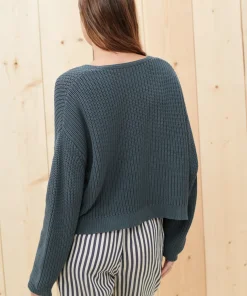 Online Cropped Cotton Cabin Sweater Women Pullovers
