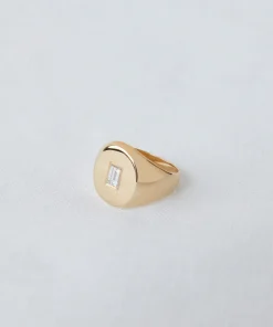 Fashion Gemma Baguette Signet Ring Women Jewelry