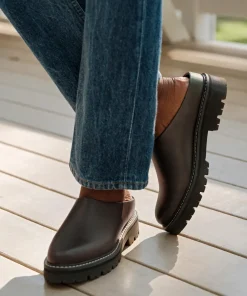 Fashion Leather Lug Mule Women Mules