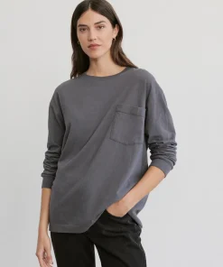 Sale Long-Sleeve Vintage Pocket Tee Women Tees & Tanks