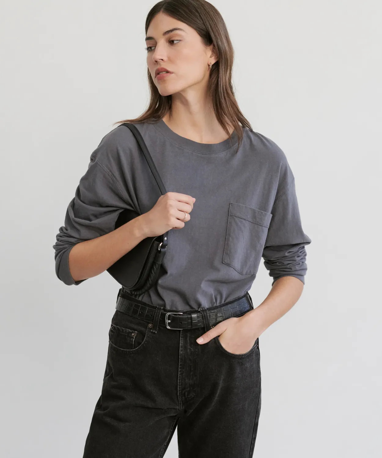 Sale Long-Sleeve Vintage Pocket Tee Women Tees & Tanks