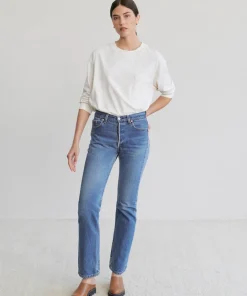 Clearance Long-Sleeve Vintage Pocket Tee Women Tees & Tanks