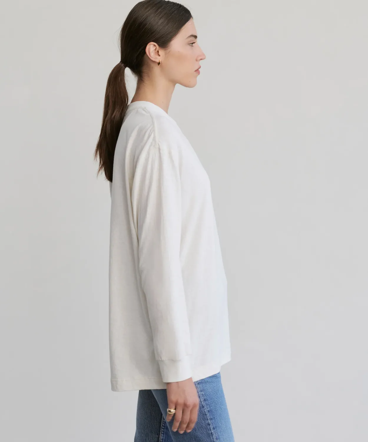 Clearance Long-Sleeve Vintage Pocket Tee Women Tees & Tanks