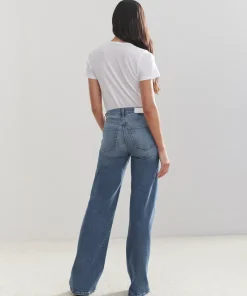 Clearance Mid Rise Wide Leg Women Denim