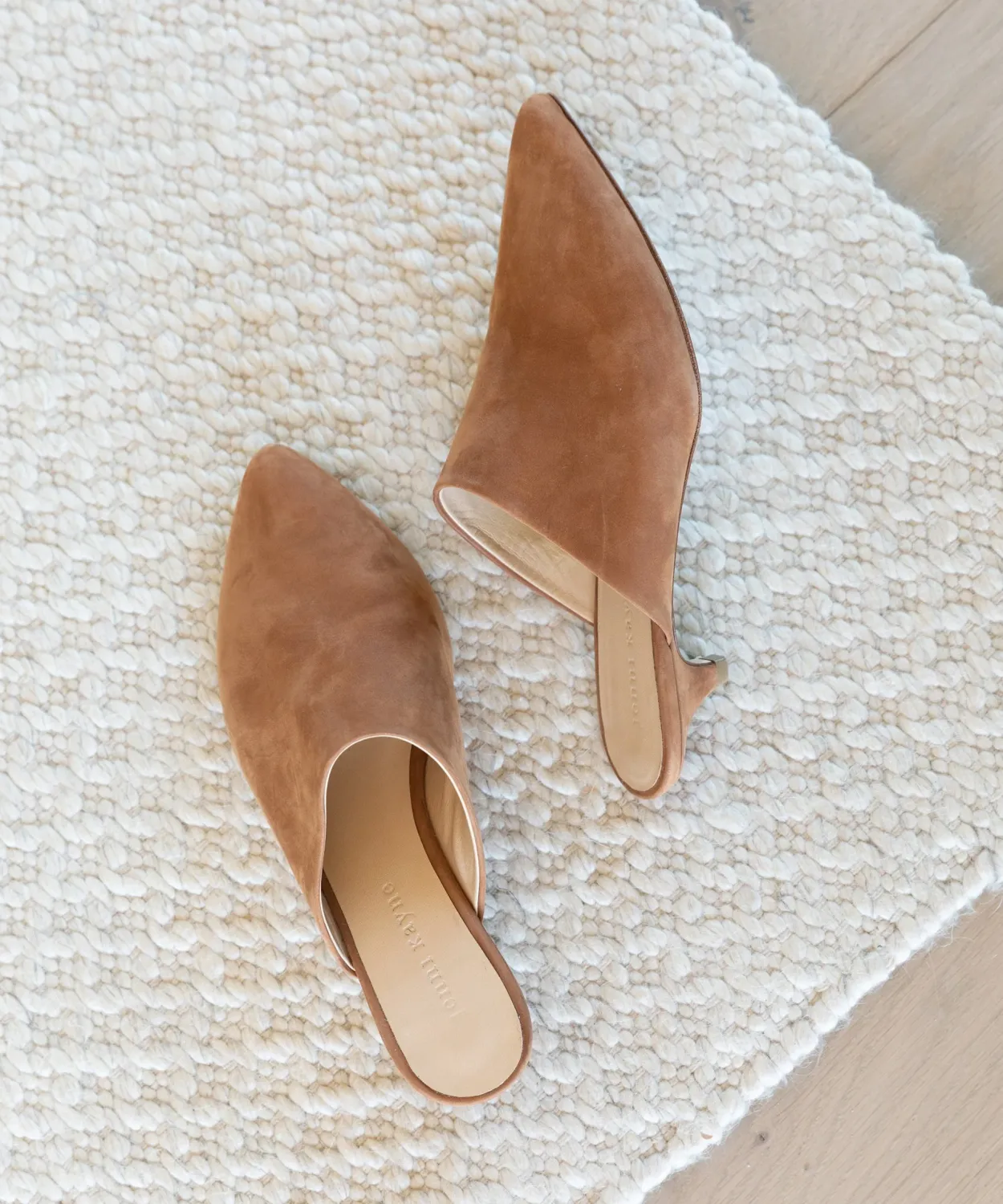 Fashion Oiled Leather Kitten Heel Mule Women Heels