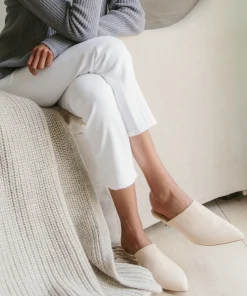 Hot Oiled Leather Kitten Heel Mule Women Heels