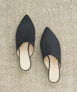 Best Oiled Leather Kitten Heel Mule Women Heels