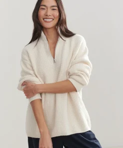 New Oversized Half Zip Women Half-Zips