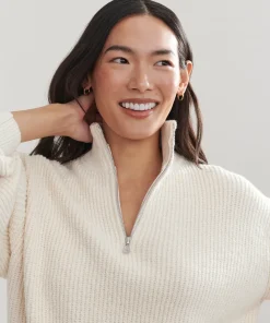 New Oversized Half Zip Women Half-Zips