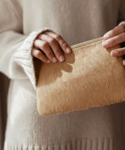 Best Pony Hair Zip Pouch Women Handbags & Clutches