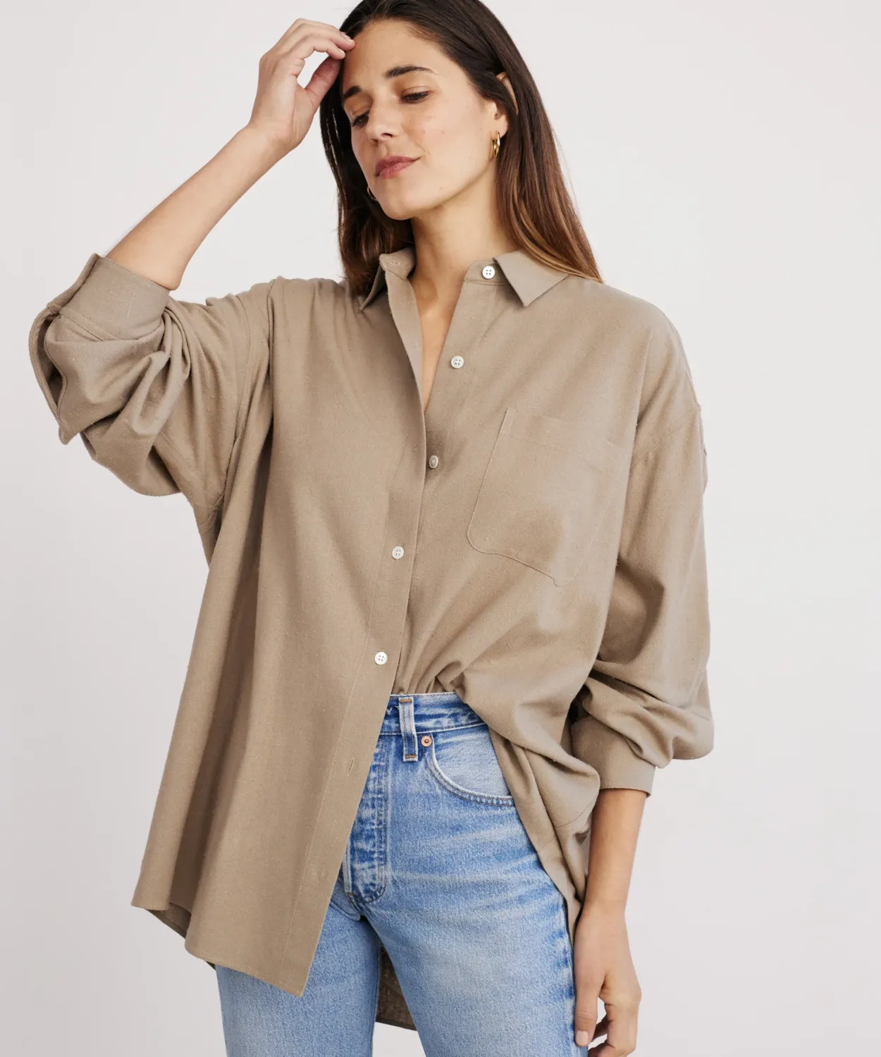 Fashion Relaxed Oversized Shirt Women Button-Ups