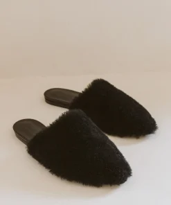 Clearance Shearling Mule Women Flats