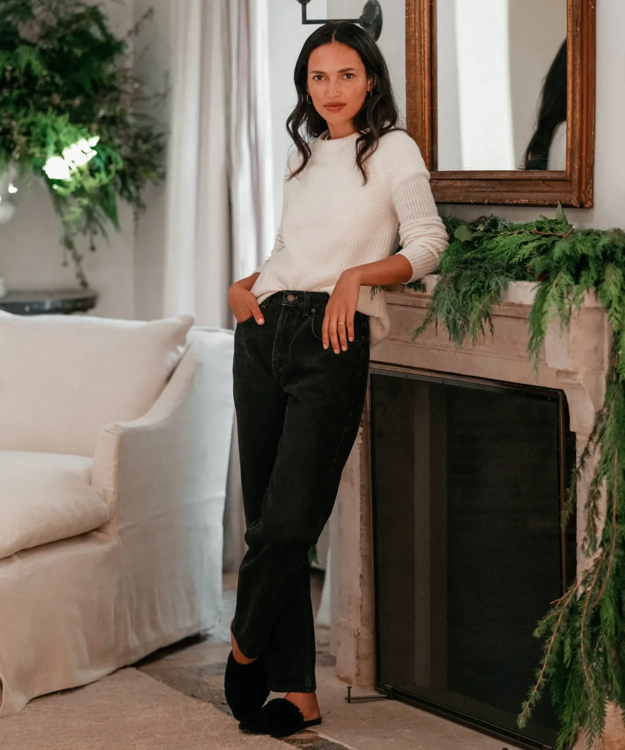 Clearance Shearling Mule Women Flats