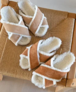 Outlet Shearling-Lined Crossover Sandal Women Sandals