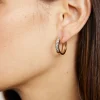 Fashion Stevie Grey Diamond Hoops Women Jewelry