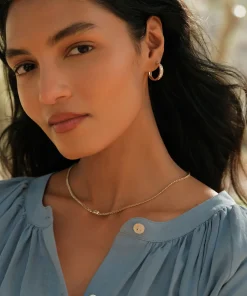 Fashion Stevie Grey Diamond Hoops Women Jewelry