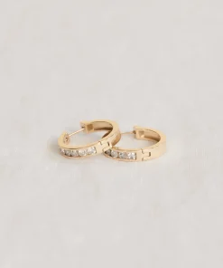 Fashion Stevie Grey Diamond Hoops Women Jewelry