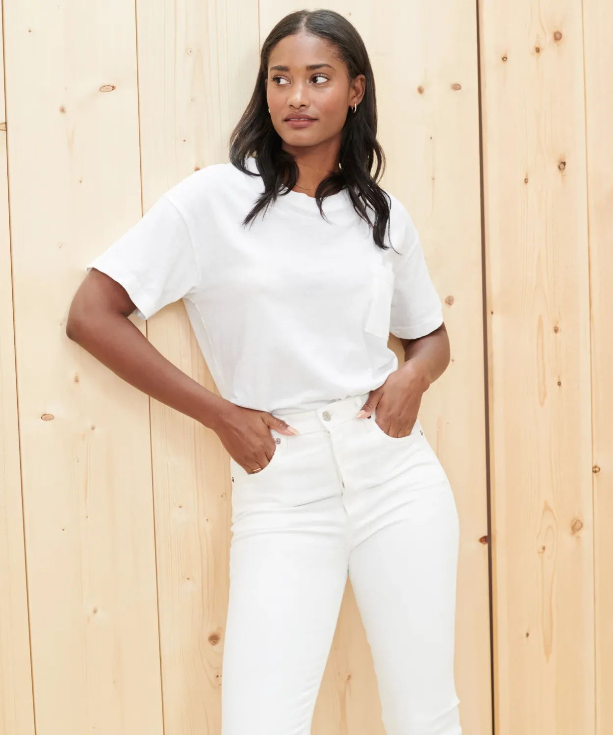 Fashion Vintage Pocket Tee Women Tees & Tanks