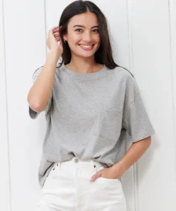 Fashion Vintage Pocket Tee Women Tees & Tanks