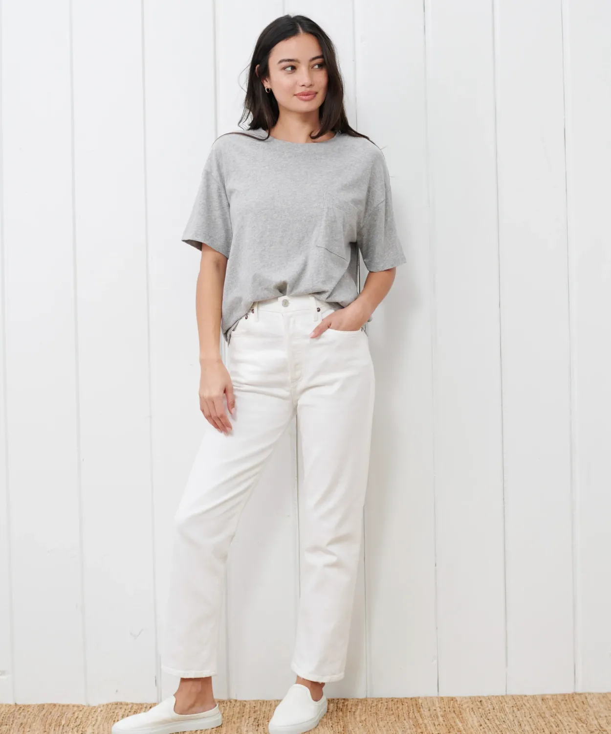 Fashion Vintage Pocket Tee Women Tees & Tanks