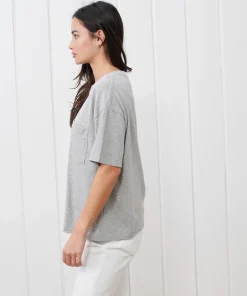 Fashion Vintage Pocket Tee Women Tees & Tanks